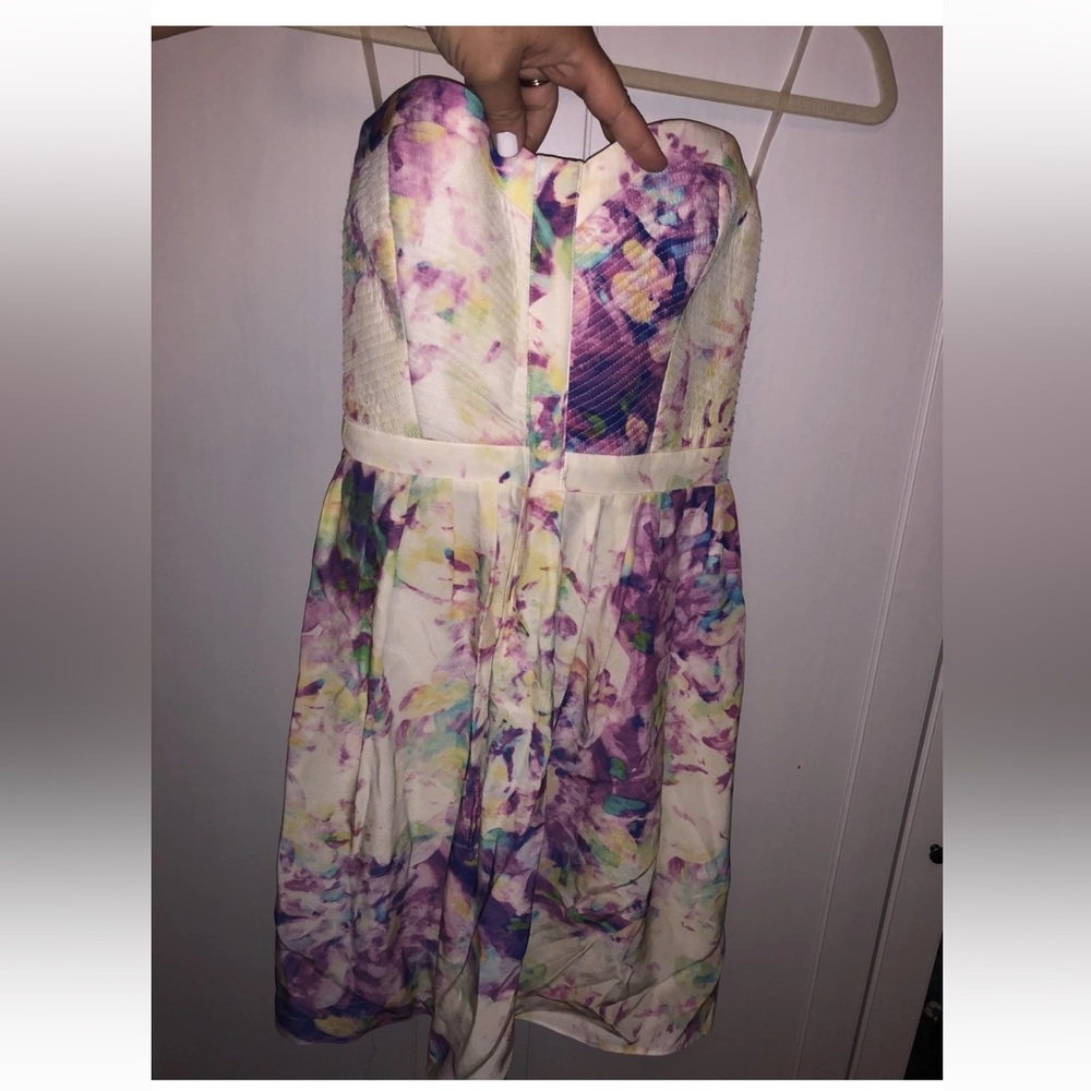 Parker Lily Multicolor Silk Strapless Dress - Picture 6 of 7